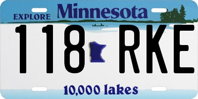 MN license plate 118RKE