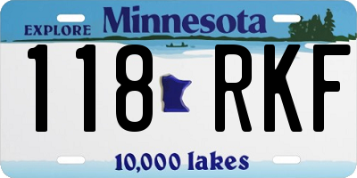 MN license plate 118RKF