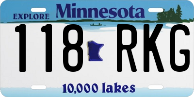 MN license plate 118RKG