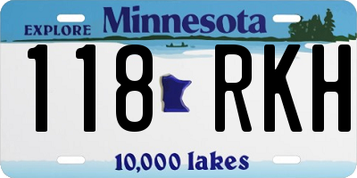 MN license plate 118RKH
