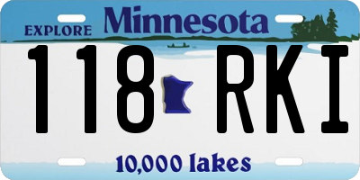 MN license plate 118RKI