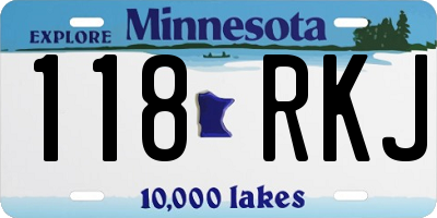 MN license plate 118RKJ