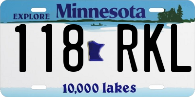 MN license plate 118RKL