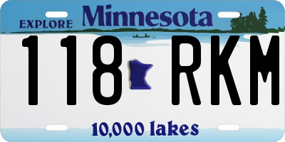 MN license plate 118RKM