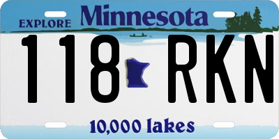 MN license plate 118RKN