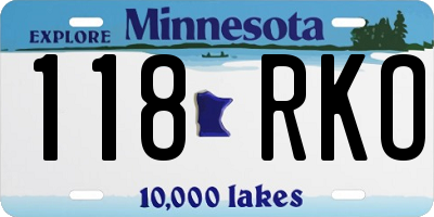 MN license plate 118RKO