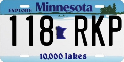 MN license plate 118RKP