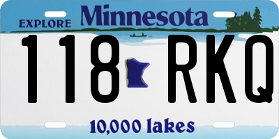 MN license plate 118RKQ