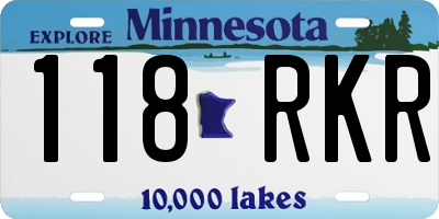 MN license plate 118RKR