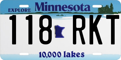 MN license plate 118RKT