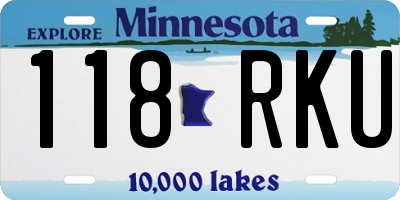 MN license plate 118RKU
