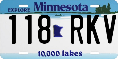 MN license plate 118RKV