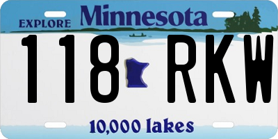 MN license plate 118RKW