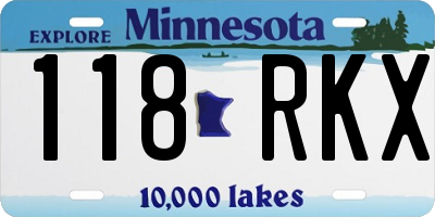 MN license plate 118RKX