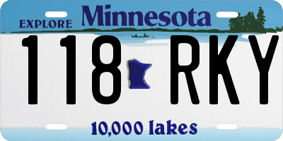 MN license plate 118RKY