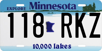 MN license plate 118RKZ