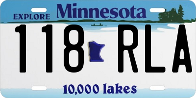 MN license plate 118RLA