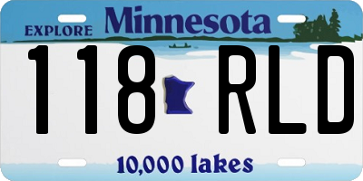 MN license plate 118RLD