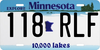 MN license plate 118RLF