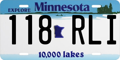 MN license plate 118RLI