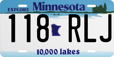 MN license plate 118RLJ