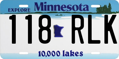MN license plate 118RLK