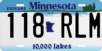 MN license plate 118RLM
