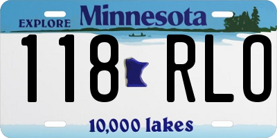 MN license plate 118RLO