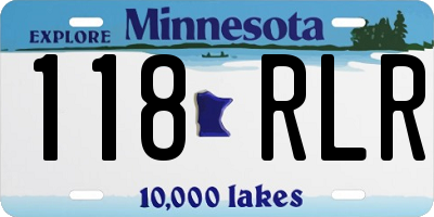 MN license plate 118RLR