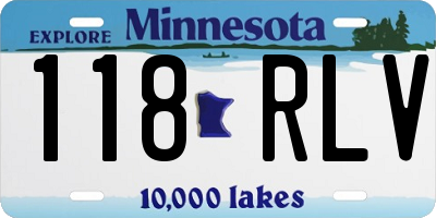 MN license plate 118RLV