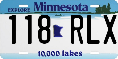 MN license plate 118RLX