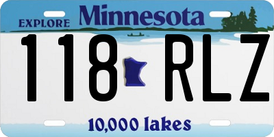 MN license plate 118RLZ