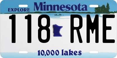 MN license plate 118RME