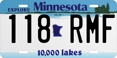 MN license plate 118RMF