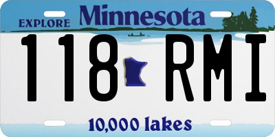 MN license plate 118RMI