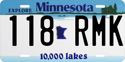 MN license plate 118RMK