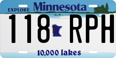 MN license plate 118RPH