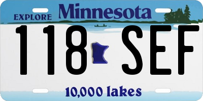 MN license plate 118SEF
