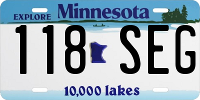 MN license plate 118SEG