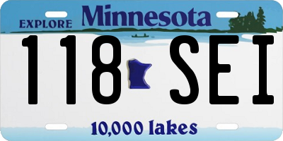 MN license plate 118SEI