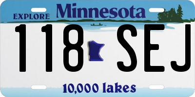 MN license plate 118SEJ