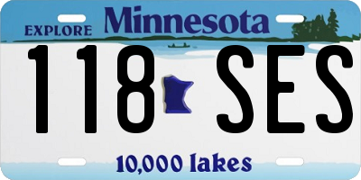 MN license plate 118SES