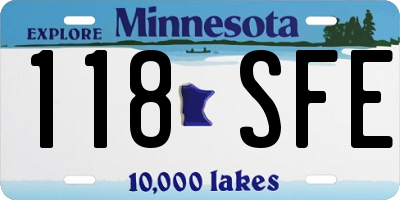 MN license plate 118SFE