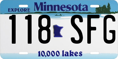 MN license plate 118SFG