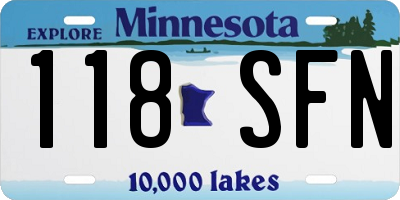 MN license plate 118SFN