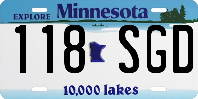 MN license plate 118SGD