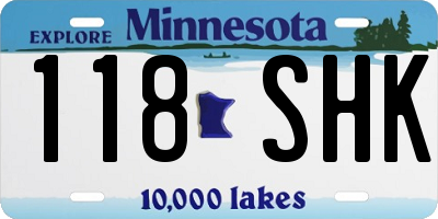 MN license plate 118SHK