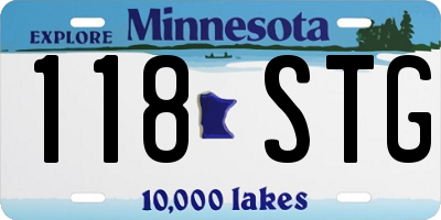 MN license plate 118STG