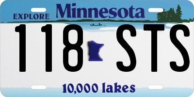 MN license plate 118STS