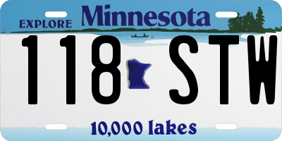 MN license plate 118STW